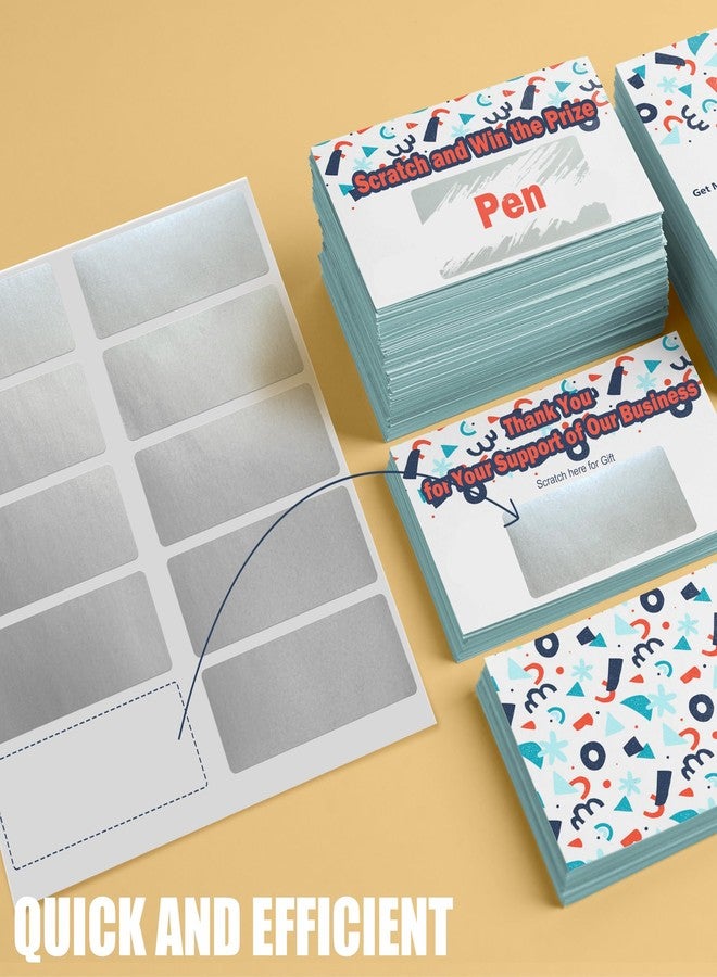 MR-LABEL Mr- Label - 300 Pcs 1"x2.36" Rectangle Scratch Off Stickers - DIY Stickers for Gender Reveal DIY Lottery| Reward Programs | Scratch Tickets (Silver) - Image 3