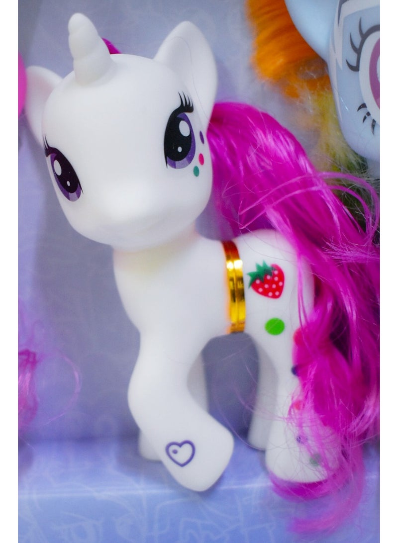 Pretty Horse Toy Set with Three Characters: Rarity, Pinkie Pie & Twilight Sparkle, Plus 8 Accessories . Best gift for girls three years and above - Image 3