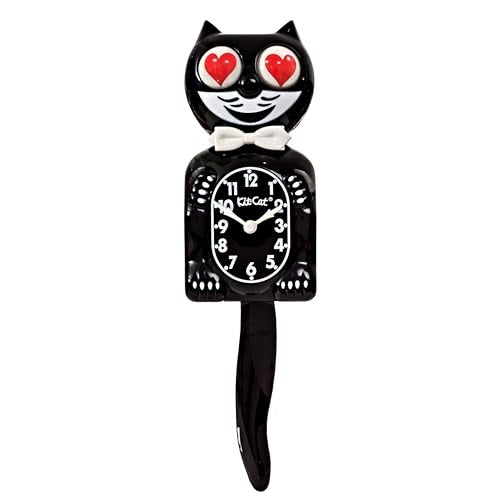 KIT CAT Klock Classic Black with Heart Eyes Iconic Cat Clock with Moving Heart Eyes and Tail Battery Operated Wall Clock Made in USA Perfect for Home Decor MidCentury Modern Clock Unique Gift - Image 1