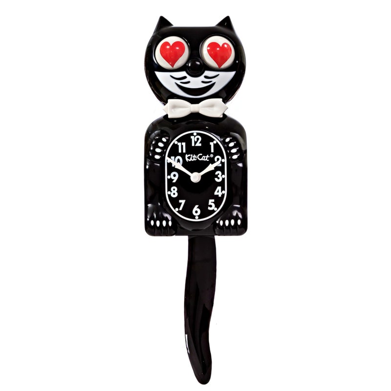 KIT CAT Klock Classic Black with Heart Eyes Iconic Cat Clock with Moving Heart Eyes and Tail Battery Operated Wall Clock Made in USA Perfect for Home Decor MidCentury Modern Clock Unique Gift - Image 2