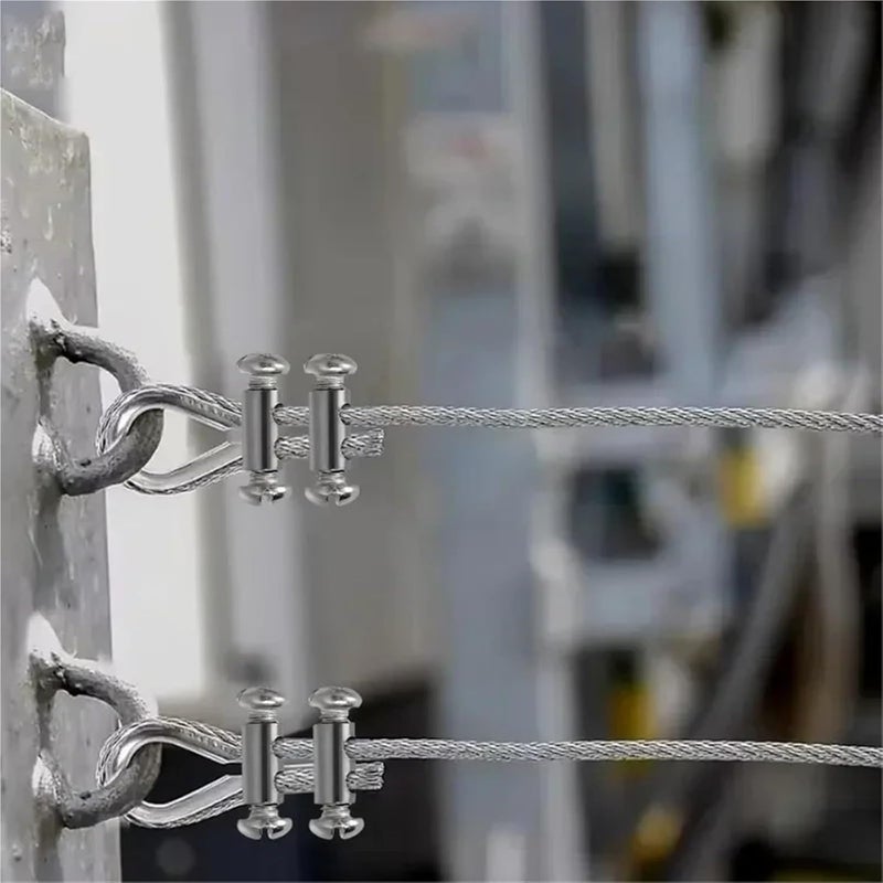 Wire Rope Clips 70pcs Double Hole Wire Rope Clamps Clothesline Suspension Cable Clamp Adjustable Screw Copper Lock Clip for Cable Fitting - Image 2