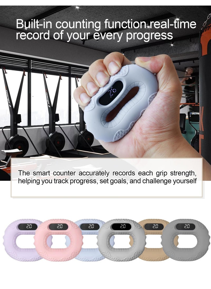 SOLARAE Smart Silicone Grip Strengthener with Built-in Counter, Bluetooth Connection for Video Control, Hand Grip Strengthener, Perfect for Fitness, Rehabilitation and Hand Strengthening (blue) - Image 2