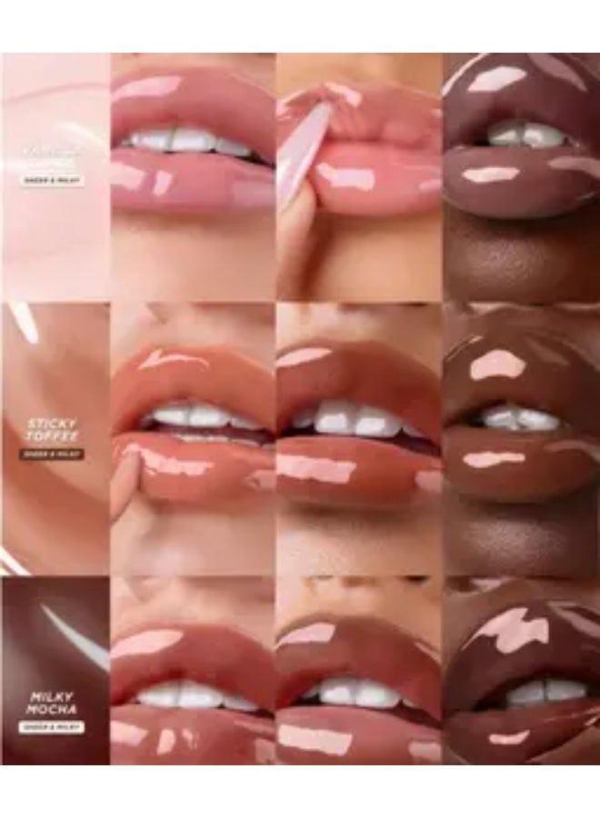 جيسو مجموعة GISOU Glazed Lips Trio – تشمل درجات Vanilla Glaze وSticky Toffee وMilky Mocha | طقم من 3 قطع من زيت الشفاه الغني بالعسل | عناية مرطبة تمنح الشفاه لمعاناً | سعة 8 مل لكل عبوة - Image 2