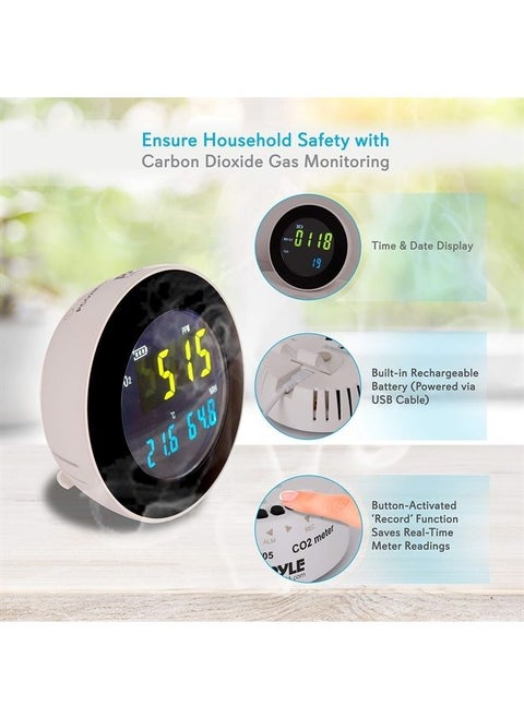 Smart Indoor Air Quality Monitor - Digital Hygrometer Thermometer Test Gauge, Air Tester for Home, Pollution Sensor Detector, Carbon Dioxide Meter, Temperature and Humidity Tester Kit -PCO2MT05