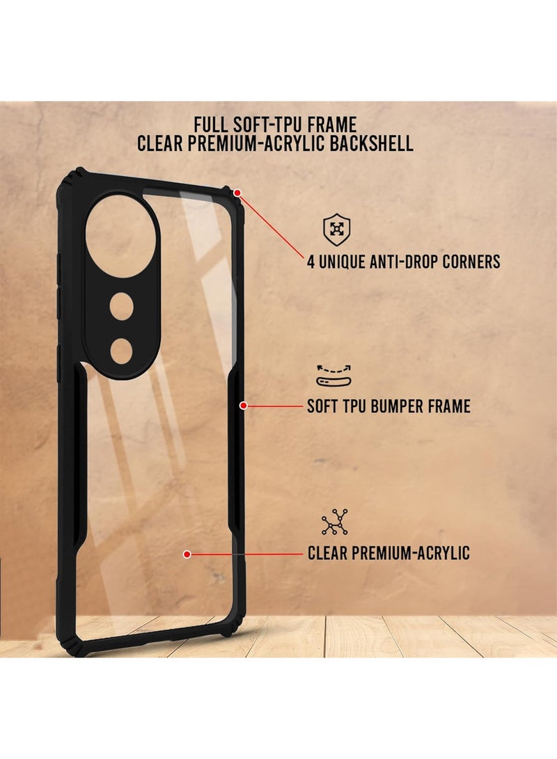 Wtech Vivo V40 / V40 Pro 5G 2024 Hybrid TPU Silicone With Raised Armour Bumpers Slim Case Cover - Black - Image 2