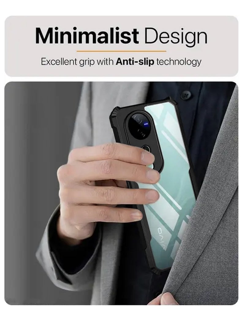 Wtech Vivo V40 / V40 Pro 5G 2024 Hybrid TPU Silicone With Raised Armour Bumpers Slim Case Cover - Black - Image 3