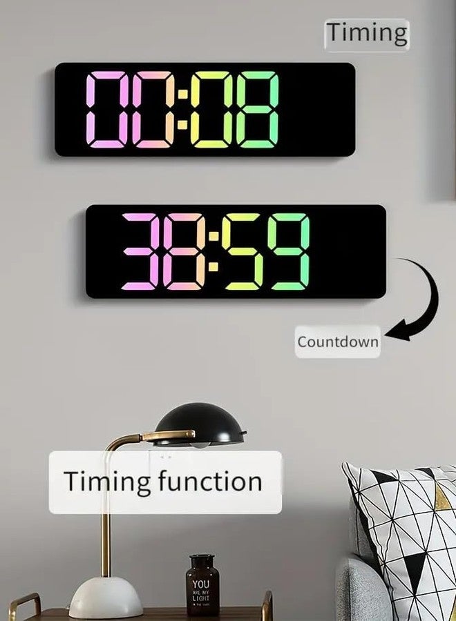 RtnSparsh Digital LED Wall Clock for Living Room Decor | Large Display with Date, Temperature, & Week | Desk Alarm Clock for Bedroom with Remote Control | for Office & Home (RGB) - Image 4