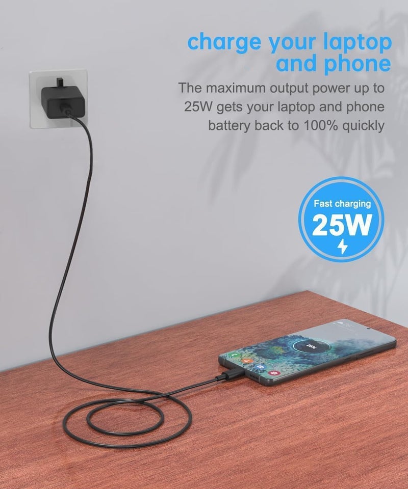 Kueh 25W Type C Charger - Super Fast Charger With USB C Wall Adapter And 1m USB-C to USB-C Cable, Compatible with Samsung Galaxy S Series, Note Series - Image 2
