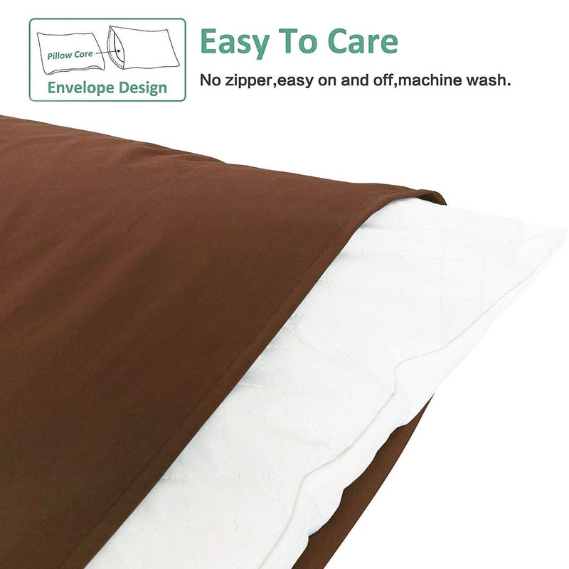 NTBAY Queen Pillowcase Set - 4 Pack Brushed Microfiber 20x30 Pillowcases - Soft  Wrinkle-Free  Fade-Resistant  Stain-Resistant  Brown Pillowcases with Envelope Closure - 20x30 Inches  Brown - Image 3