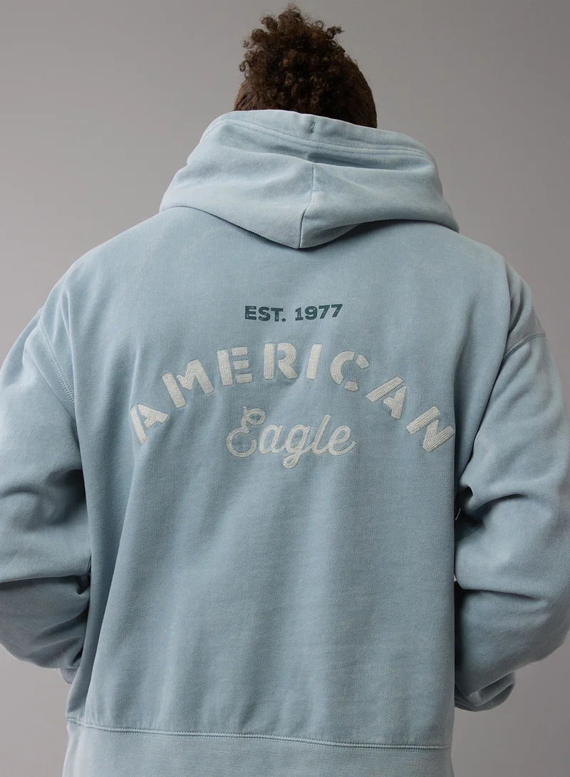 امريكان ايجل Logo Graphic Drawstring Pullover Hoodie