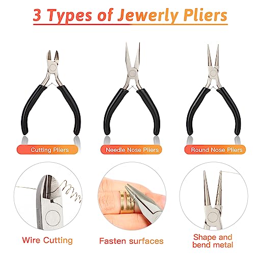 Giwaelro Jewelry Making Kit for Adults, Jewelry Making Supplies with Pliers, Wires, Findings, Necklace Chains, Magnifier and Storage Bag - Image 4