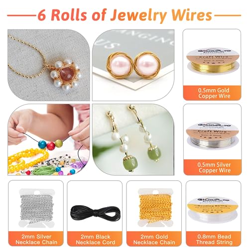 Giwaelro Jewelry Making Kit for Adults, Jewelry Making Supplies with Pliers, Wires, Findings, Necklace Chains, Magnifier and Storage Bag - Image 5