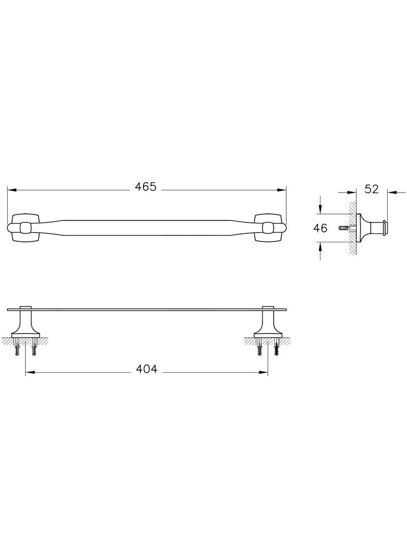 Vitra - Base 400 A4411936 Long Towel Holder, Matt Black - Image 1