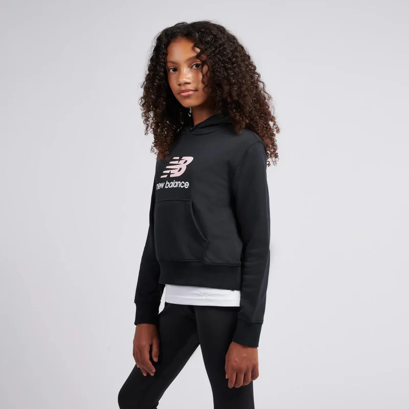 New Balance Black FT Stacked Logo Hoodie for Women | Best Price UAE