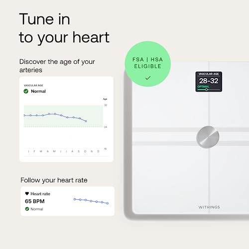 WITHINGS Body Comp - Scale for Body Weight and Complete Body Analysis, Wi-Fi & Bluetooth, Baby Weight Scale, Digital Scale, Accurate Visceral Fat, Heart Health, Scales Compatible with Apple, FSA/HSA - Image 3