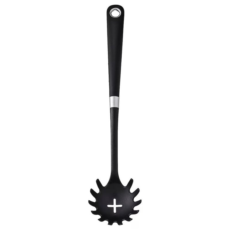 nandati nandati Polyamide Plastic Grey Pasta Server Pasta Spoon Spaghetti Spoon Gentle on NonStick Cookware NonStick Friendly Firm Grip Prevents Sliding Grey 34 cm 13 inches  - Image 1