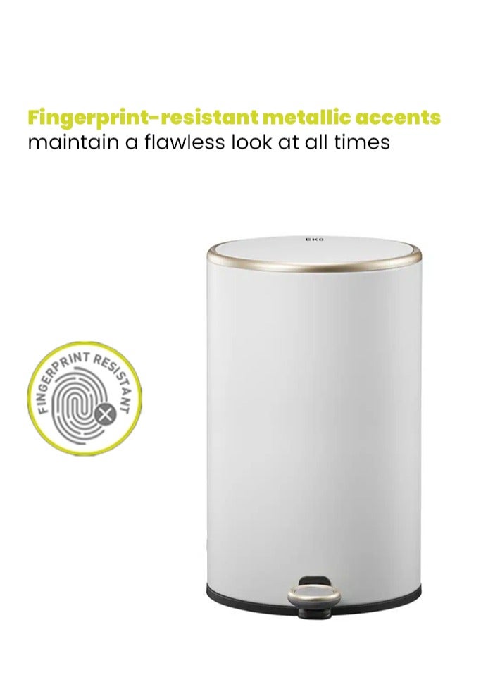 EKO COSMO SERIES | Brushed Matte Finish | Soft-Closing | Fingerprint-Resistant | Round Deluxe Pedal Trash & Garbage Bin | Compact Design Versatile For Tight Spaces | Multiple Sizes | 12 Liters  - Image 4