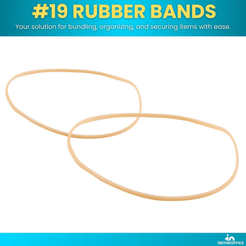 1InTheOffice Rubber Band #19, Heavy Duty Rubber Bands, Beige, Size 19, 1640 Pack - Image 3