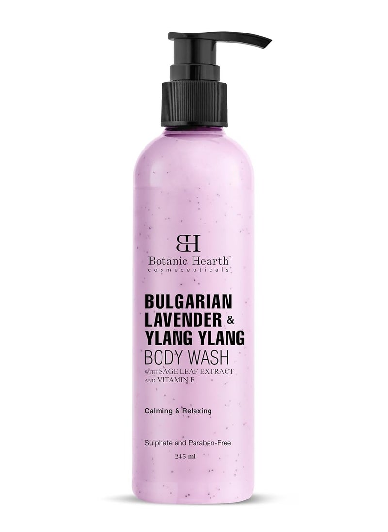Botanic Hearth Botanic Hearth Bulgarian Lavender and Ylang Ylang Body Wash with Vitamin E Sage Leaf Extracts Calming and Relaxing Sulphate and Paraben Free Shower Gel for Men and Women 245ml  - Image 1
