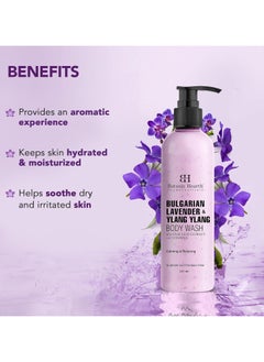 Botanic Hearth Botanic Hearth Bulgarian Lavender and Ylang Ylang Body Wash with Vitamin E Sage Leaf Extracts Calming and Relaxing Sulphate and Paraben Free Shower Gel for Men and Women 245ml  - Image 3