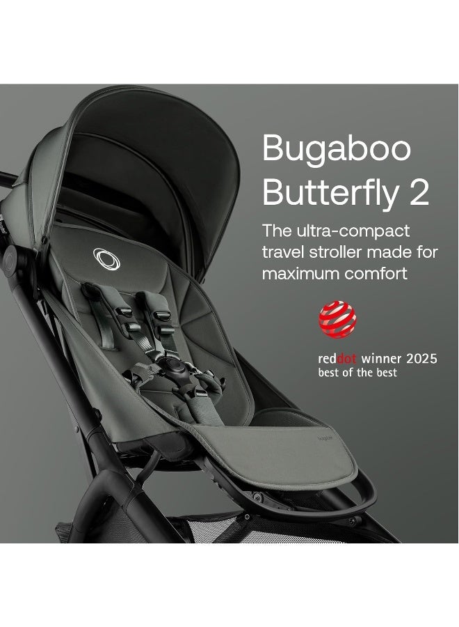 Bugaboo Butterfly 2 Stroller in Black/Forest Green - Image 2