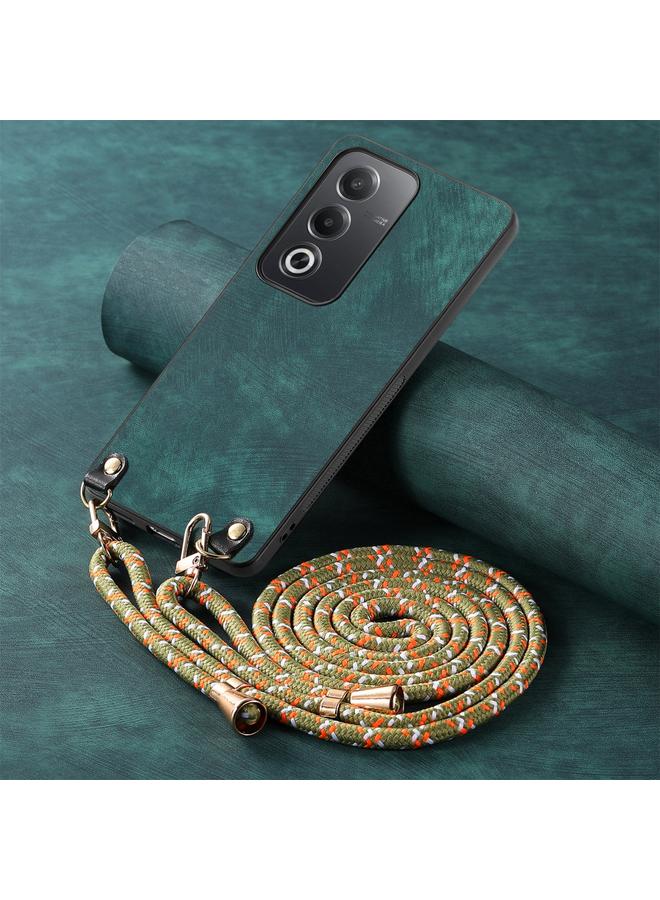 S-TOP Case For OPPO A57 4G Vintage Leather PC Back Cover Phone Case with Crossbody Strap - Image 4