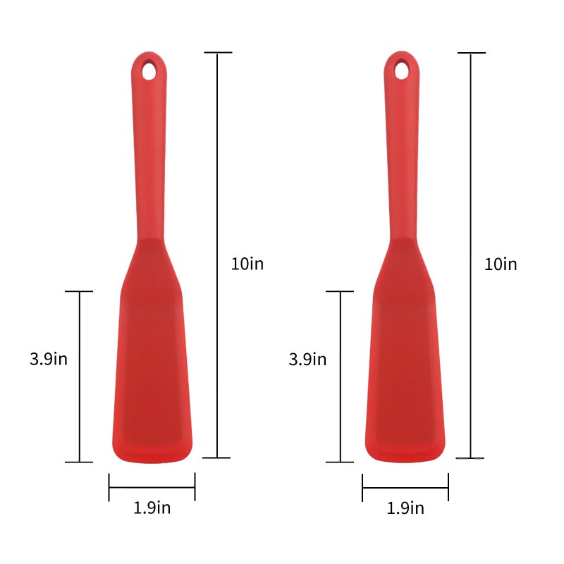 Bolonie Crepe Omelette Long Thin Spatula Set  2 PCS Silicone Thin Omelet Spatula Turner - Omelet Maker  Crepe Tools - Spatula Set for Nonstick Cookware - Image 2