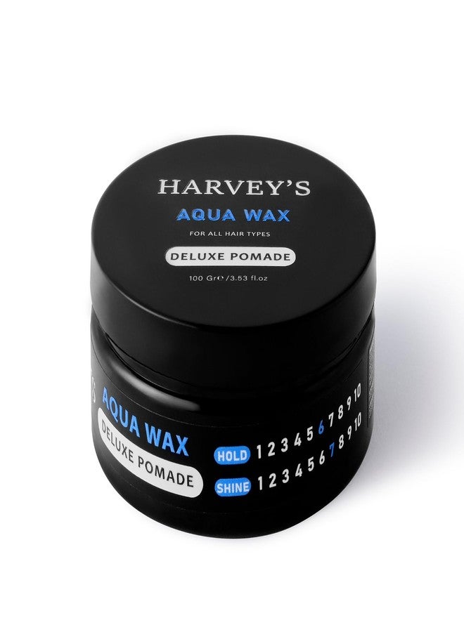 Harvey's هارفيز أكوا واكس ديلوكس بوماد 100 غرام - تثبيت قوي، لمعان فائق، شمع شعر مائي، مناسب لجميع أنواع الشعر - Image 1