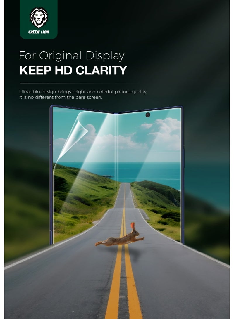 GREEN LION Fold Screen Protection Pack for Z Fold 7 /Anti Peering / Flexible Film / Easy Fingerprint Unlock / Self-Healing Teck - Clear - Image 2