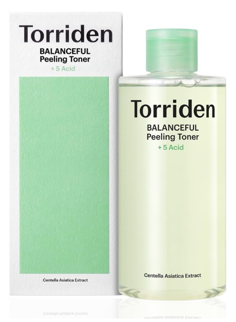 Torriden BALANCEFUL Peeling Toner 5 Acid 200ml – Exfoliating AHA BHA Toner with Centella Asiatica for Oily Acne-Prone Skin - Image 1