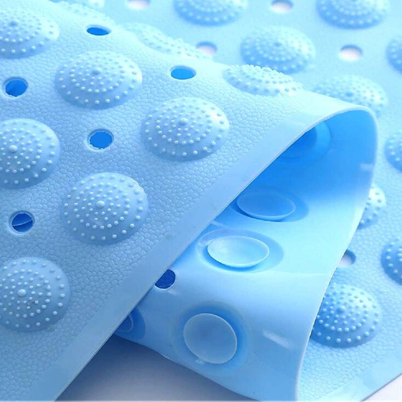 Leeonz® Bathroom Mat, 15.5 x 31.5 Inches Non-Slip Shower Mats with Suction Cups and Drain Holes, Bathtub Mats Bathroom Mats Machine Washable (Dark Blue) - Image 3