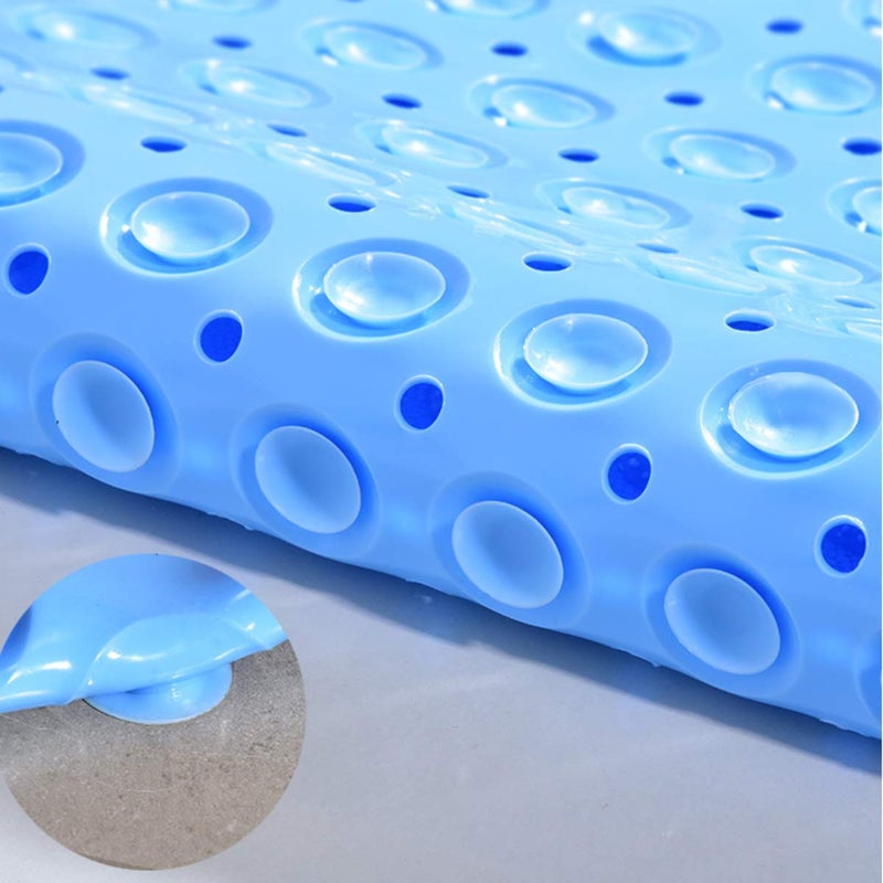 Leeonz® Bathroom Mat, 15.5 x 31.5 Inches Non-Slip Shower Mats with Suction Cups and Drain Holes, Bathtub Mats Bathroom Mats Machine Washable (Dark Blue) - Image 4