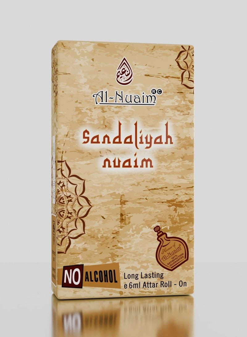 Al Nuaim Sandaliyah Nuaim Attar Roll On Unisex 6ml | Long Lasting Sandalwood Woody Oriental Fragrance Oil | Alcohol Free Premium Pocket Perfume for Men & Women | Daily Wear & Special Occasions Attar - Image 5