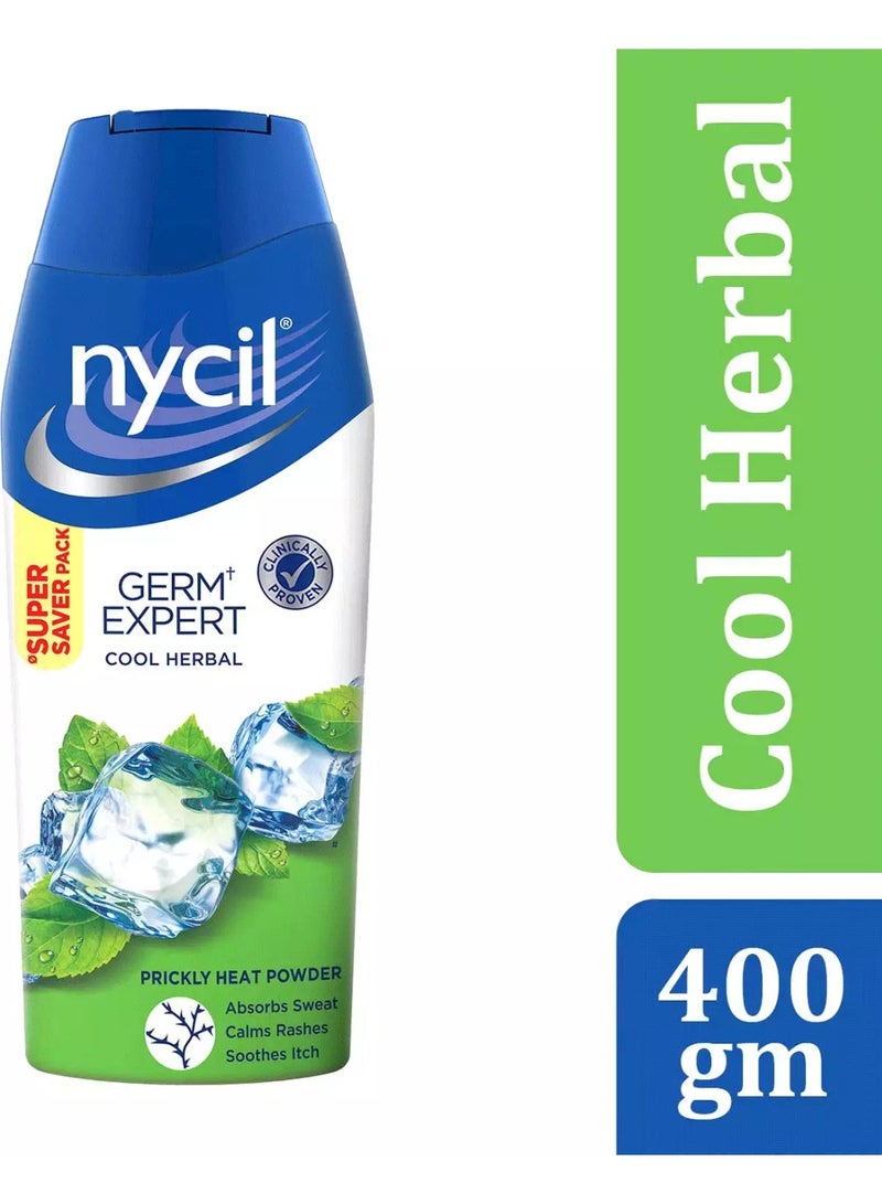 Nycil Cool Herbal Prickly Heat Talcum Powder, 400g - Image 1