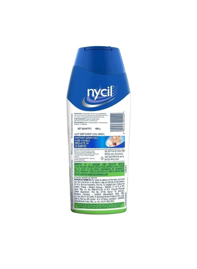 Nycil Cool Herbal Prickly Heat Talcum Powder, 400g - Image 2