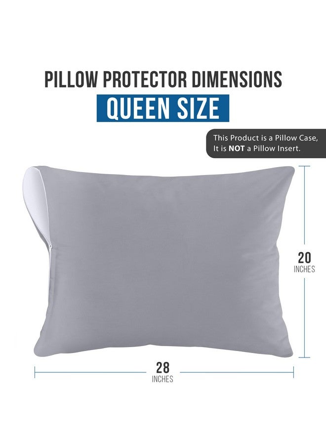 Utopia Bedding Waterproof Pillow Protectors Zippered Queen Size (2 Pack, Gray), Zippered Pillowcases, Bed Bug Proof Pillow Encasement Covers 20 x 28 Inches - Image 3