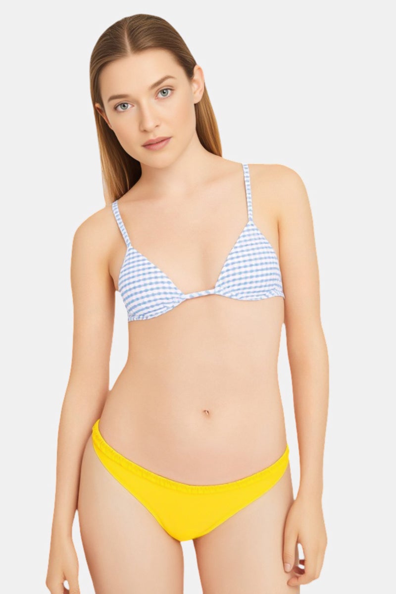 Bershka Women Textured Bikini Bottom, Orange - Image 1