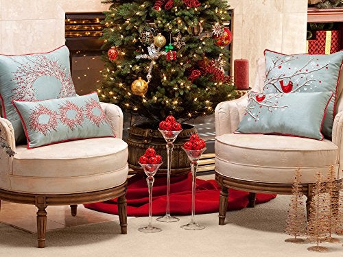 Pillow Perfect Holiday Cardinal on Snowy Branch Lumbar Pillow, 11.5" x 18.5", Blue - Image 3