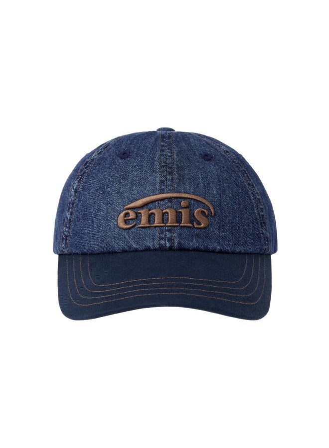 EMIS Washed Denim Baseball Cap Logo Adjustable Unisex Casual Streetwear Hat - Image 1