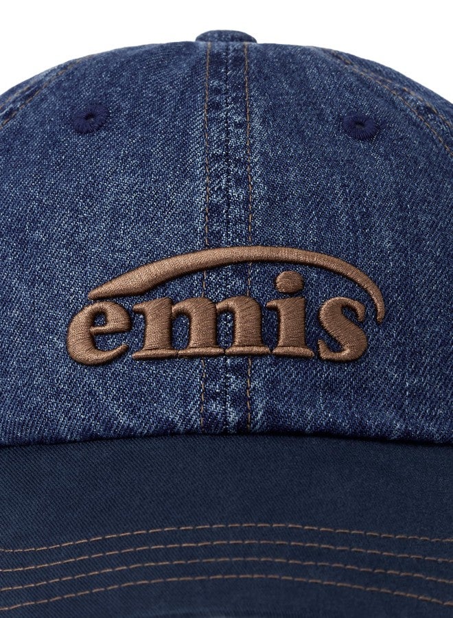 EMIS Washed Denim Baseball Cap Logo Adjustable Unisex Casual Streetwear Hat - Image 4