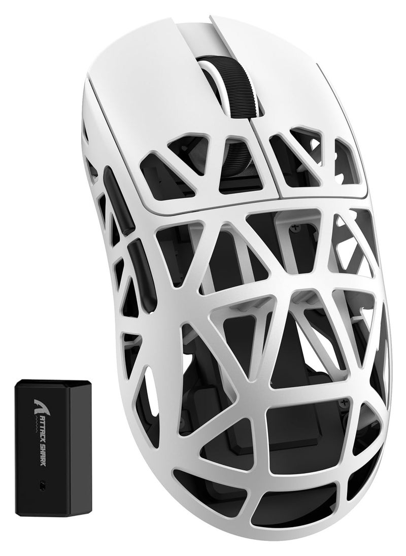 Attack Shark - R2 Wireless Gaming Mouse, Superlight Magnesium Alloy, PAW3950 42000 DPI Optical Sensor, 8000Hz Polling Rate, 2.4G/BT/Wired Programmable Mice for Win Mac Gamer - Image 1