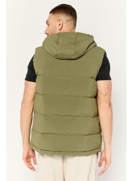 Adidas Men Sportswear Fit Sleeveless Outdoor Vest Jacket, Olive  - Image 3