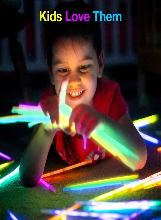 300 Pcs Glow Sticks Bulk Party Supplies - Glow in The Dark Fun Party Favors Pack with Connectors, Neon 8 inch Glowsticks Bracelets and Necklaces - Image 5