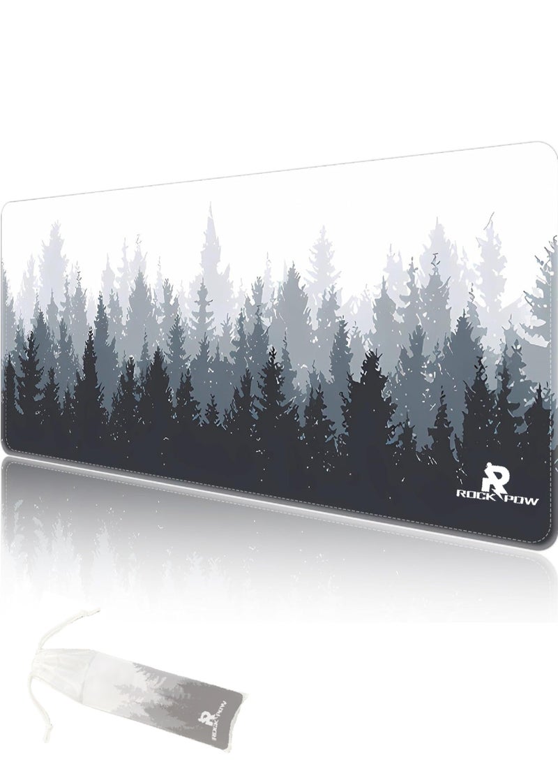 Rock Pow Large Mouse Pad Extended Gaming Mouse Pad Non-Slip Rubber Base Mouse pad Office Desk Mat Smooth Cloth Surface Keyboard Mouse Pads for Computers (800 * 300 * 3mm)Forest - Image 1