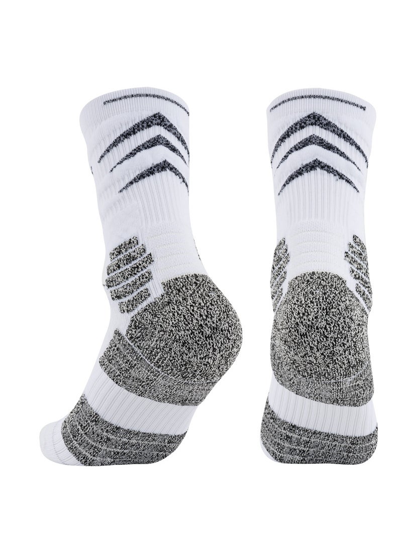 Generic - Professional Basketball Socks for Men High Top Sport Elite Player Version Anti-Friction Long Tube Towel Bottom Socks White - Image 1