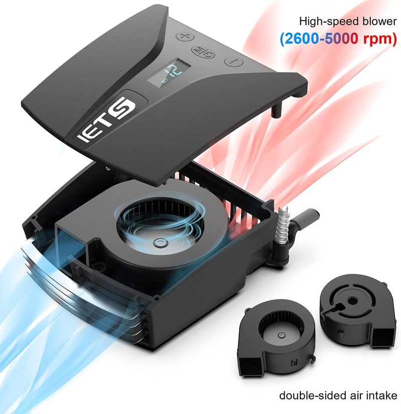 IETS GT202UB vacuum laptop fan cooler With temperature display, intelligent temperature measurement cooling, 13 wind speed (2600-5000RPM turbo fan),Perfect for Rapid Cooling of gaming laptop - Image 2