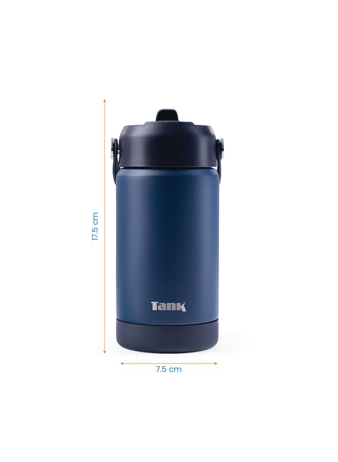 Tank Move, 350ml, Navy Blue, Stainless Steel Bottle, BPA free, insulated, Leakproof - Image 2