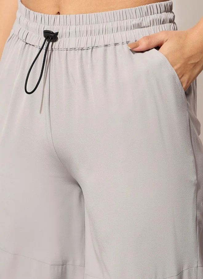 ساسافراس Grey Straight Fit Cargo Trousers for Women