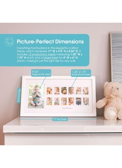 pearhead Pearhead My First Year Photo Moments Baby Keepsake Picture Frame, Mother’s Day Accessory, Gender-Neutral Baby Milestone Nursery Wall Décor, 13 Photo Inserts, White  - Image 2