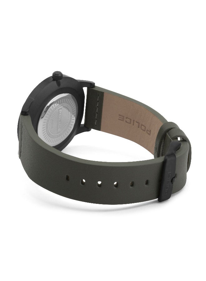 POLICE Men Esquire X Grey Leather Strap Analog Watch for Men, 43mm - Image 3